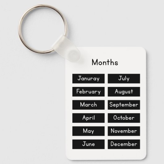 Months of the year sleutelhanger (Voorkant)