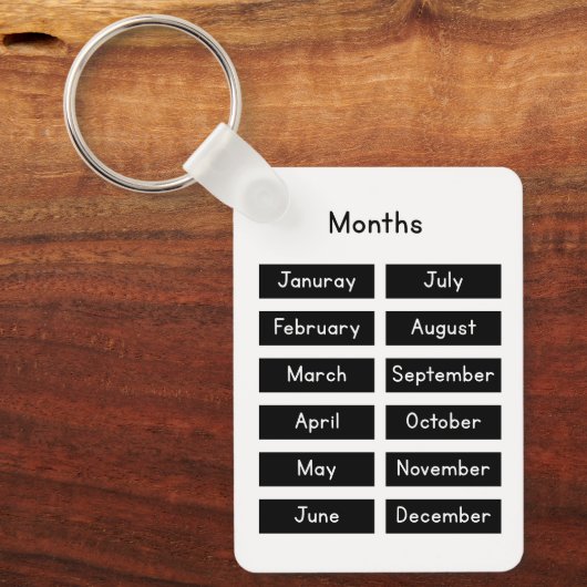 Months of the year sleutelhanger (Voorkant)