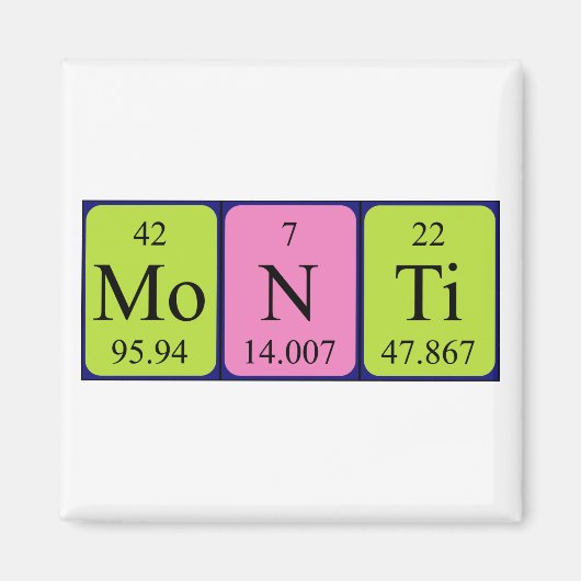 Monti periodieke table name magnet (Voorkant)