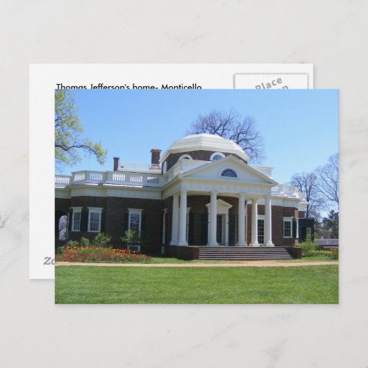 monticello briefkaart (Voorkant / Achterkant)