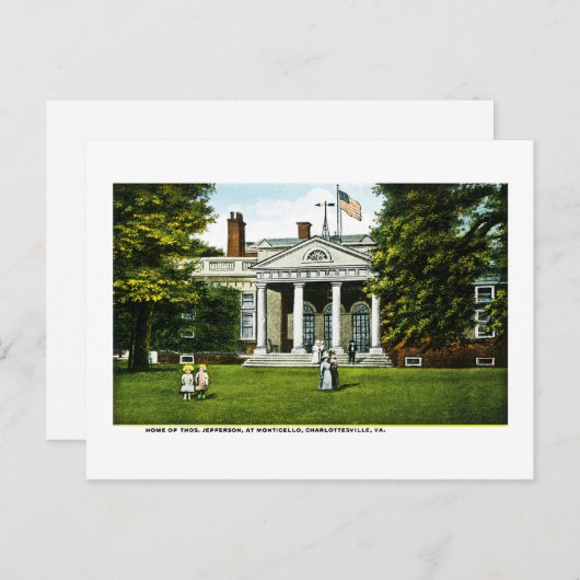 Monticello, Charlottesville, Virginia Briefkaart (Voorkant / Achterkant)