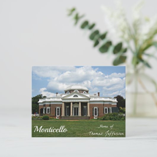 Monticello, de thuisstad Thomas Jefferson Briefkaart (Staand voorkant)
