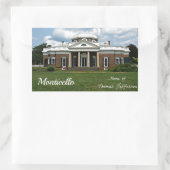 Monticello, de thuisstad Thomas Jefferson Rechthoekige Sticker (Tas)