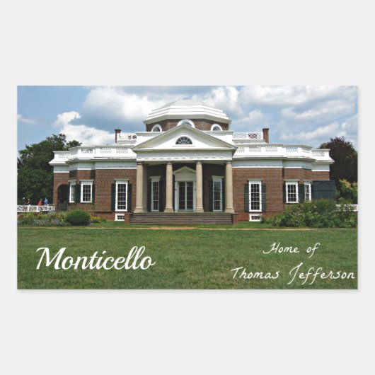 Monticello, de thuisstad Thomas Jefferson Rechthoekige Sticker (Voorkant)