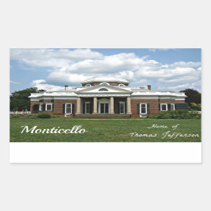 Monticello, de thuisstad Thomas Jefferson Rechthoekige Sticker
