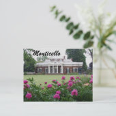 Monticello Fotografisch Briefkaart met bloemen (Staand voorkant)