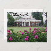 Monticello Fotografisch Briefkaart met bloemen (Voorkant / Achterkant)