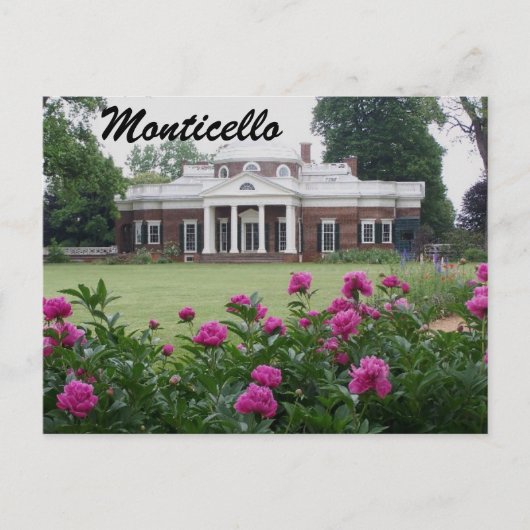 Monticello Fotografisch Briefkaart met bloemen (Voorkant)