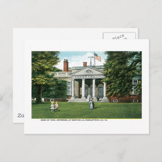 Monticello - Huis Thomas Jefferson, Charlottesv Briefkaart (Voorkant / Achterkant)