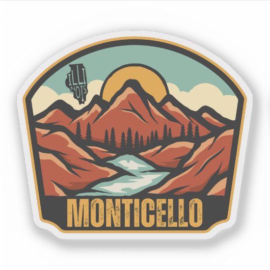 Monticello, Illinois Sticker (Voorkant)