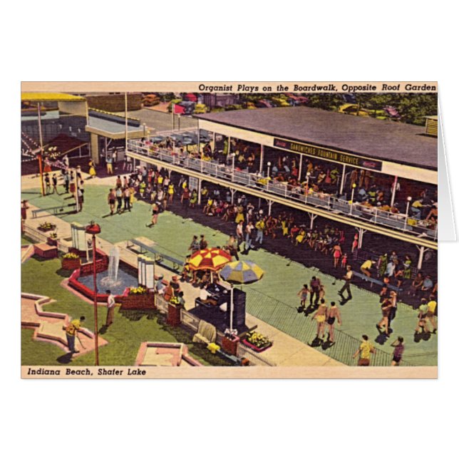 Monticello Indiana Lake Shafer 1950 Amusement Park (Voorkant Horizontaal)