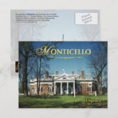 Monticello, Jefferson's Home, Virginia Briefkaart (Voorkant / Achterkant)