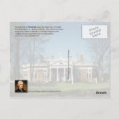 Monticello, Jefferson's Home, Virginia Briefkaart (Achterkant)