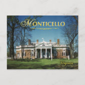 Monticello, Jefferson's Home, Virginia Briefkaart (Voorkant)