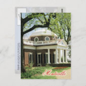 Monticello, Jefferson's Home, Virginia Briefkaart (Voorkant / Achterkant)