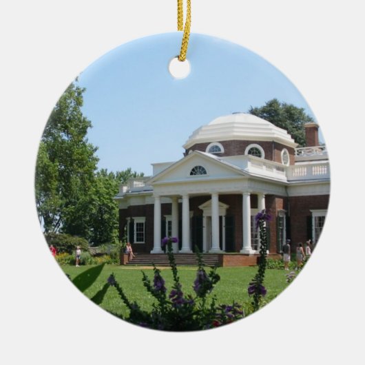 Monticello kerstversiering keramisch ornament (Voorkant)