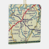 Monticello KY  kaart Keramisch Ornament (Rechts)