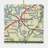 Monticello KY  kaart Keramisch Ornament (Achterkant)