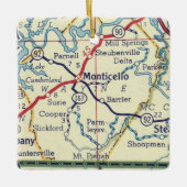 Monticello KY  kaart Keramisch Ornament (Voorkant)