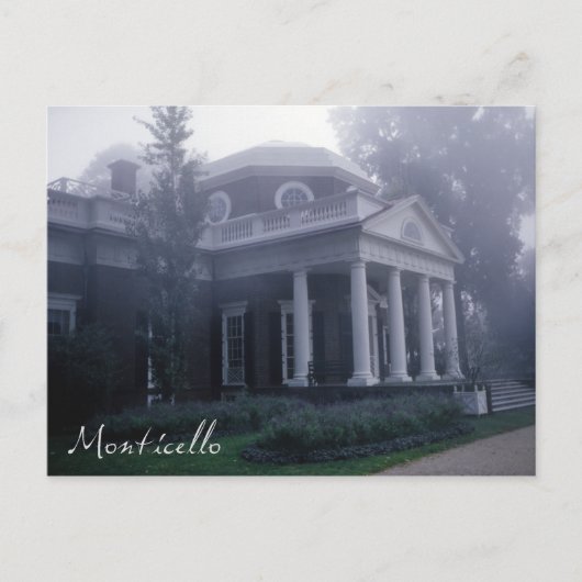 Monticello Thomas Jefferson's thuis Briefkaart (Voorkant)