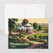Monticello Virginia Briefkaart (Voorkant / Achterkant)