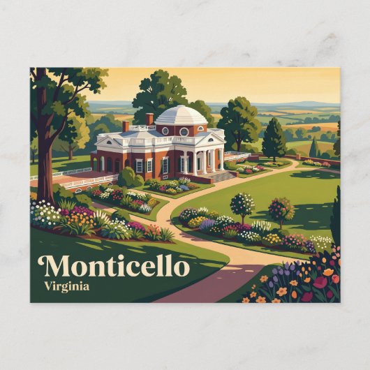 Monticello Virginia Briefkaart (Voorkant)
