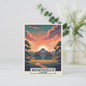 Monticello Virginia Reizen Briefkaart (Staand voorkant)