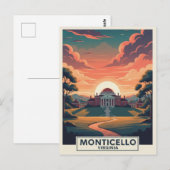 Monticello Virginia Reizen Briefkaart (Voorkant / Achterkant)