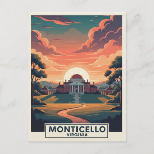 Monticello Virginia Reizen Briefkaart
