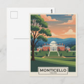 Monticello Virginia Reizen Briefkaart (Voorkant / Achterkant)