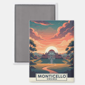 Monticello Virginia Reizen Magneet (Voorkant / Achterkant)