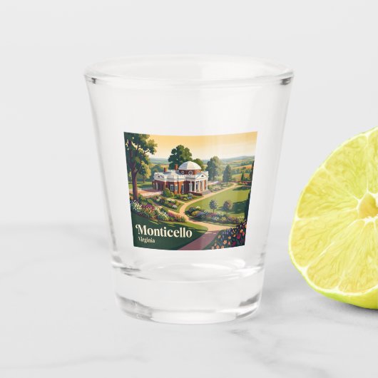 Monticello Virginia Shot Glas (Voorkant)
