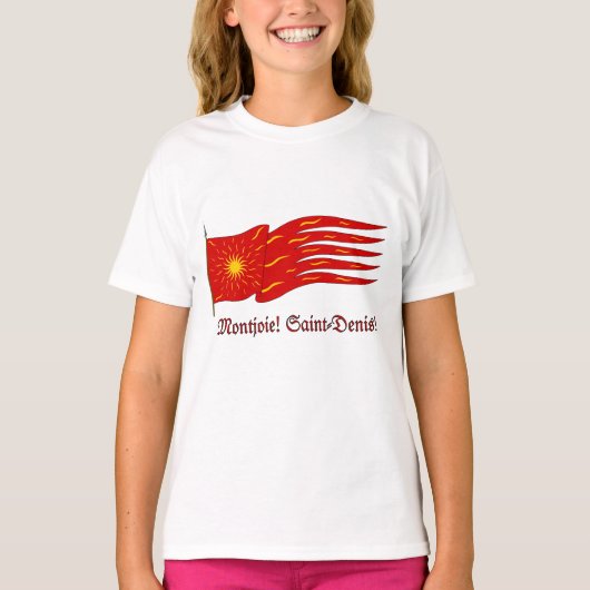 Montjoie! Saint-Denis! Red Oriflamme with Sun T-shirt (Voorkant)