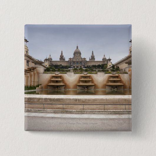 Montjuc Fortress Vierkante Button 5,1 Cm (Voorkant)