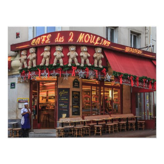 Montmartre Amelie Cafe des 2 Moulins Paris - Foto Afdruk (Voorkant)