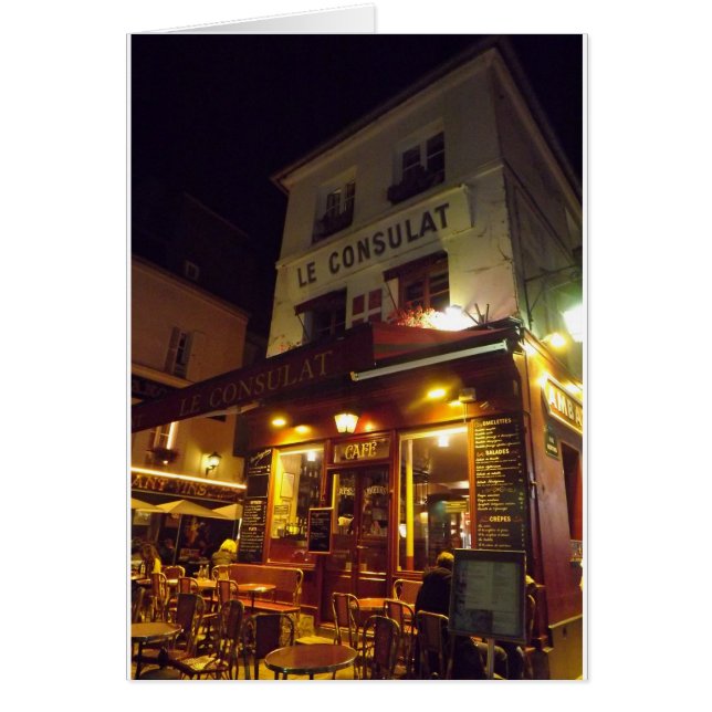 Montmartre Cafe, Parijs 's nachts (Voorkant)