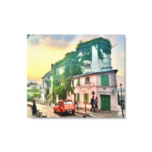 Montmartre Canvas Afdrukken met 2CV