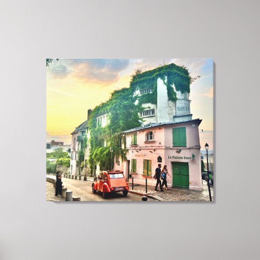 Montmartre Canvas Afdrukken met 2CV (Voorkant)
