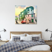 Montmartre Canvas Afdrukken met 2CV (Insitu (Slaapkamer))