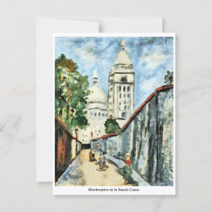 Montmartre en het Heilig Hart in het licht Briefkaart