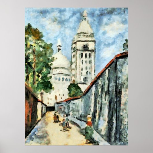 Montmartre en het Heilig Hart in het licht Poster (Voorkant)