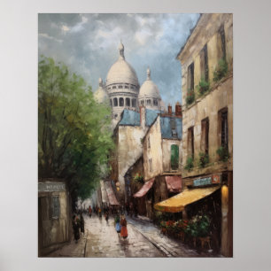 Montmartre Frankrijk Landschapskunst Print Poster