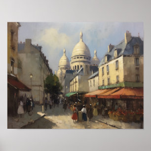 Montmartre Frankrijk Landschapskunst Print Poster