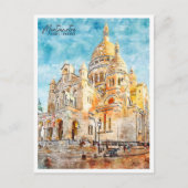 Montmartre Frankrijk vintage reizen waterverf Briefkaart (Voorkant)