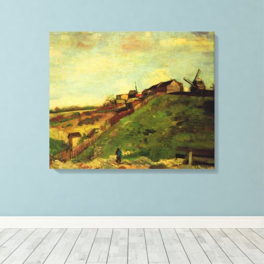 Montmartre: Groeve, de Molens door Vincent van Gog Canvas Afdruk (Insitu (Houten vloer))