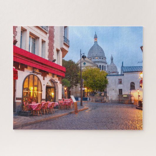 Montmartre in Paris, France Old Street Cafe Legpuzzel (Horizontaal)