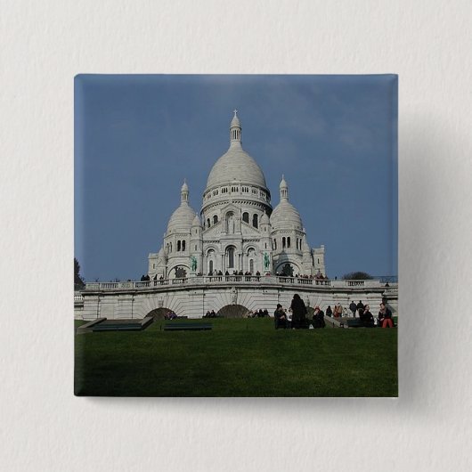 Montmartre knop vierkante button 5,1 cm (Voorkant)