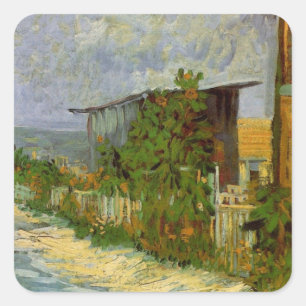Montmartre-pad en zonnebloemen door Vincent van Go Vierkante Sticker