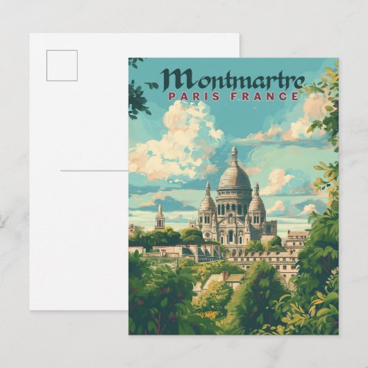 Montmartre - Parijs, Frankrijk Briefkaart (Voorkant / Achterkant)