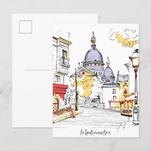 Montmartre Parijs Frankrijk Illustratie Reizen Briefkaart